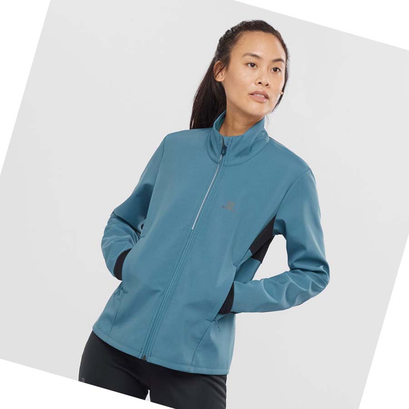 Salomon AGILE SOFTSHELL Jacka Dam Blå | 46821-CAPQ