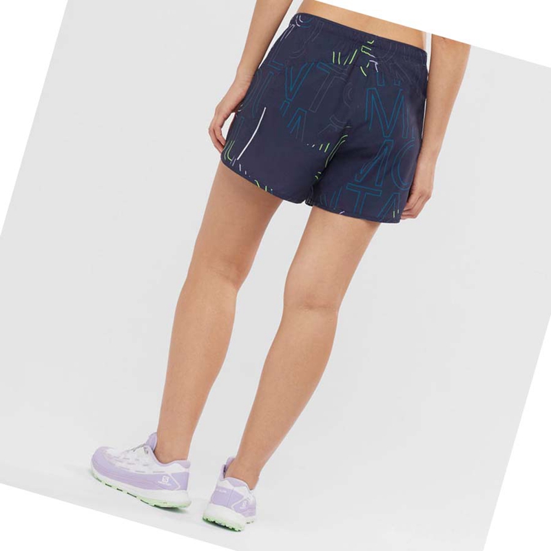 Salomon AGILE Shorts Dam Blå | 59271-MSJV