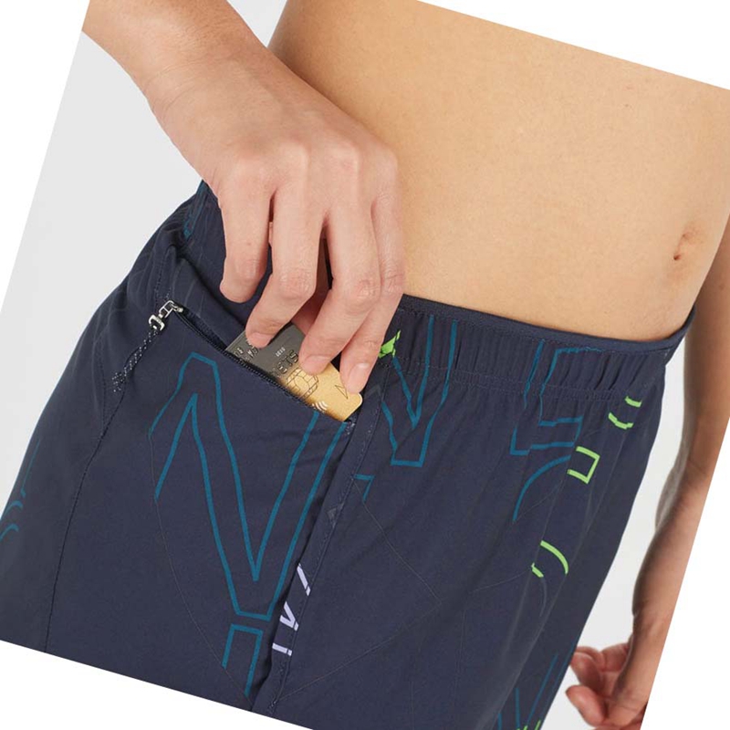 Salomon AGILE Shorts Dam Blå | 59271-MSJV