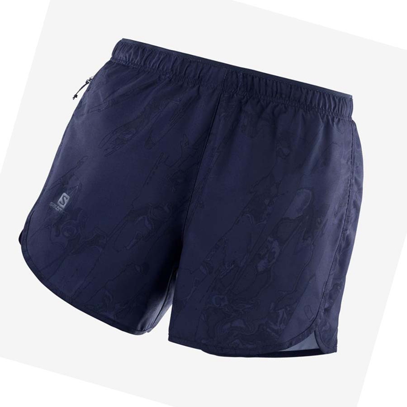 Salomon AGILE Shorts Dam Marinblå | 21975-FSKO