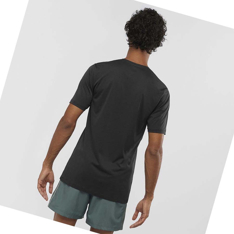 Salomon AGILE TRAINING T-shirt Herr Svarta | 32751-QKBW