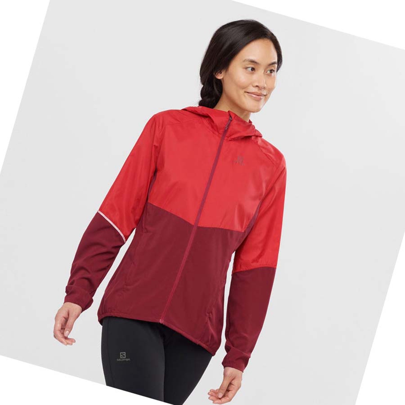 Salomon AGILE WIND WINDBREAKERS Jacka Dam Röda | 98754-UONG