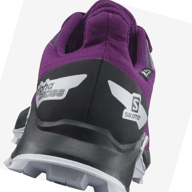 Salomon ALPHACROSS BLAST CLIMASALOMON™ WATERPROOF Trail löparskor Barn Lila | 75468-WKMO