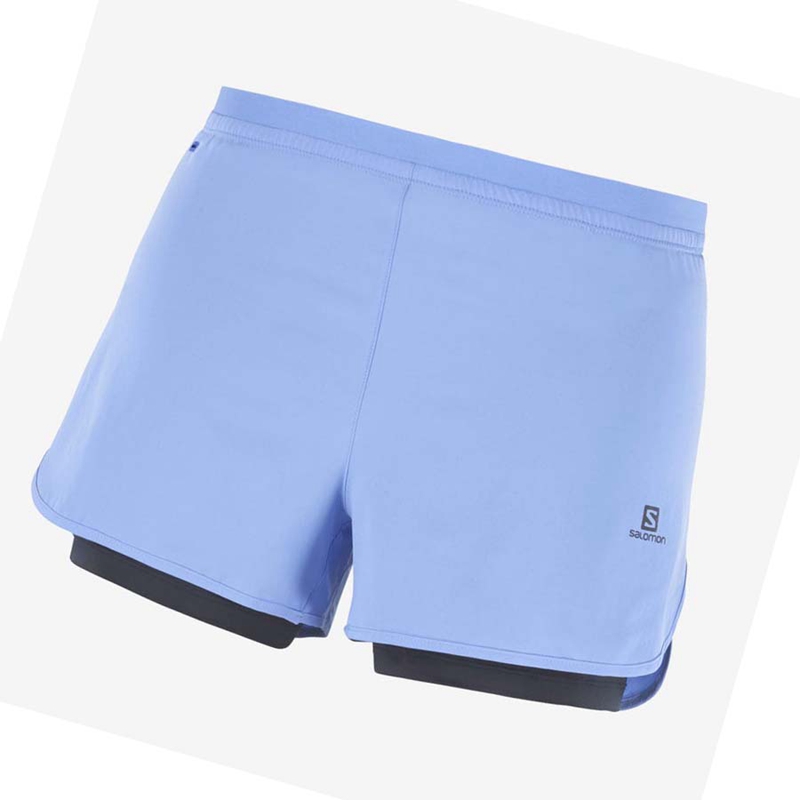 Salomon CROSS 2IN1 Shorts Dam Blå | 23064-OBHA