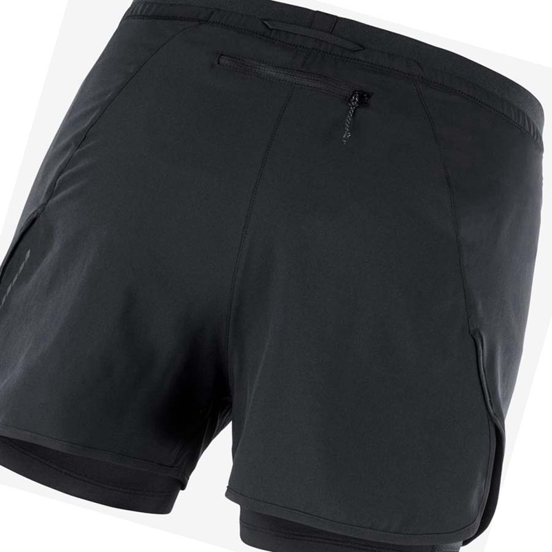 Salomon CROSS 2IN1 Shorts Dam Svarta | 42173-TICD