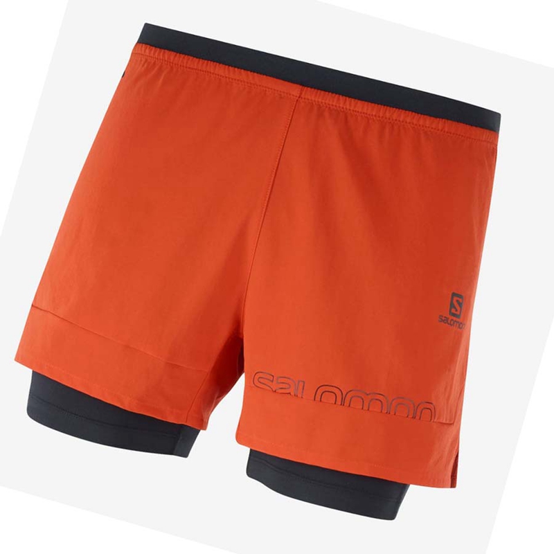 Salomon CROSS 2IN1 Shorts Herr Orange | 78106-HKRJ