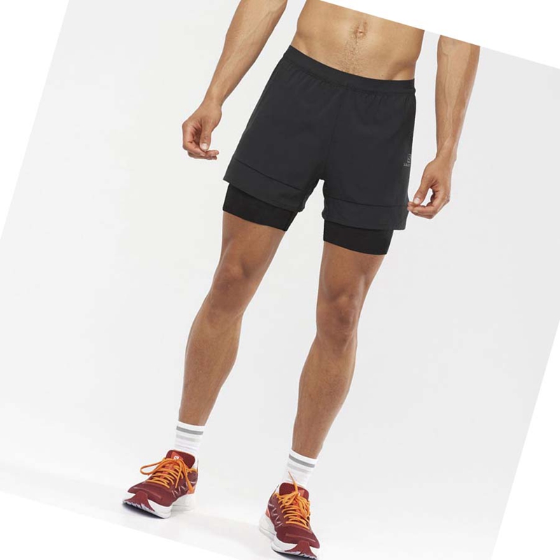 Salomon CROSS 2IN1 Shorts Herr Svarta | 93270-QTZH