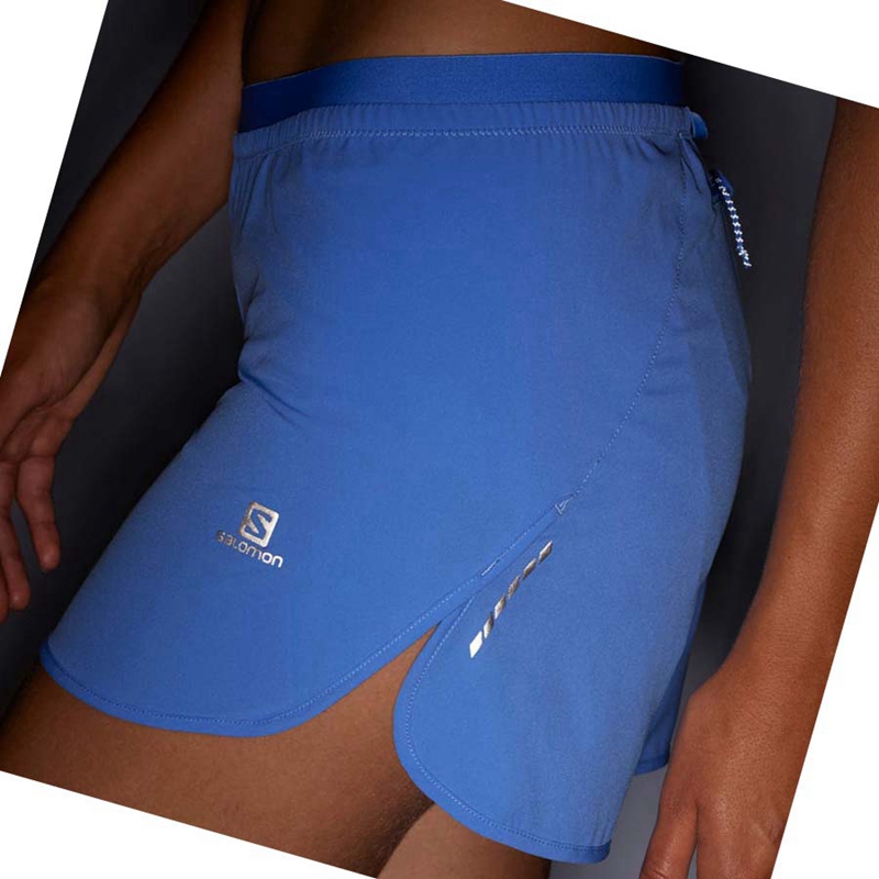 Salomon CROSS 3'' Shorts Dam Blå | 64527-OHRX