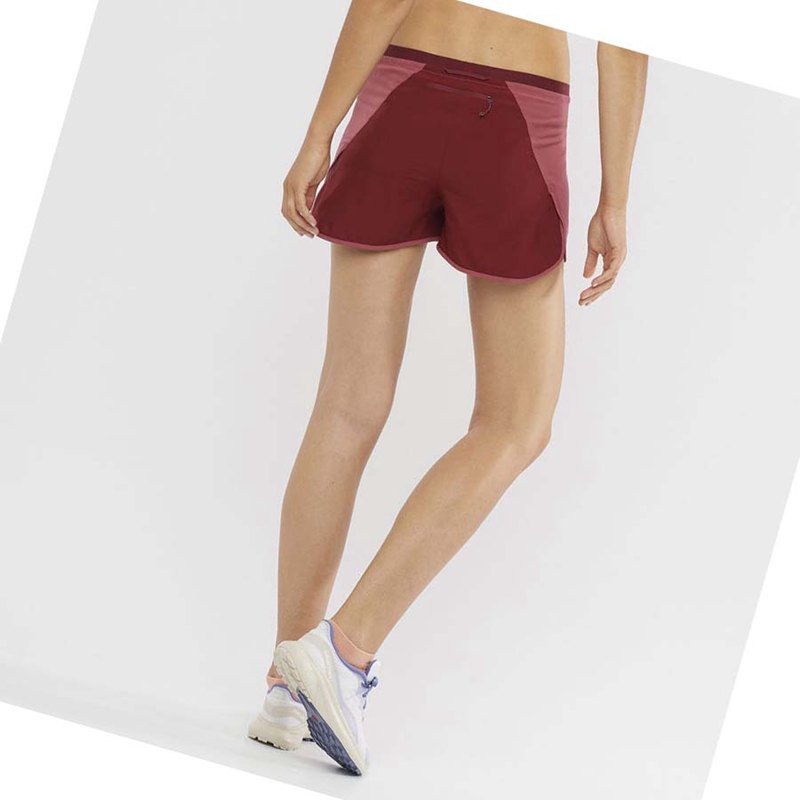 Salomon CROSS 3'' Shorts Dam Röda | 72950-PVLZ