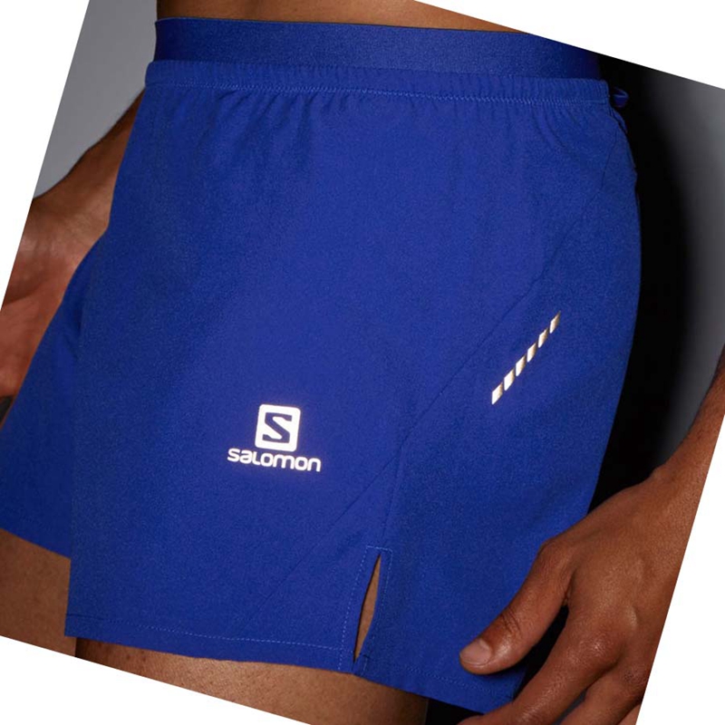 Salomon CROSS 3'' Shorts Herr Blå | 96357-QONK