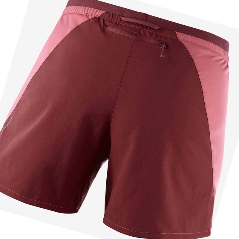 Salomon CROSS 5'' Shorts Dam Röda | 09764-QDAE