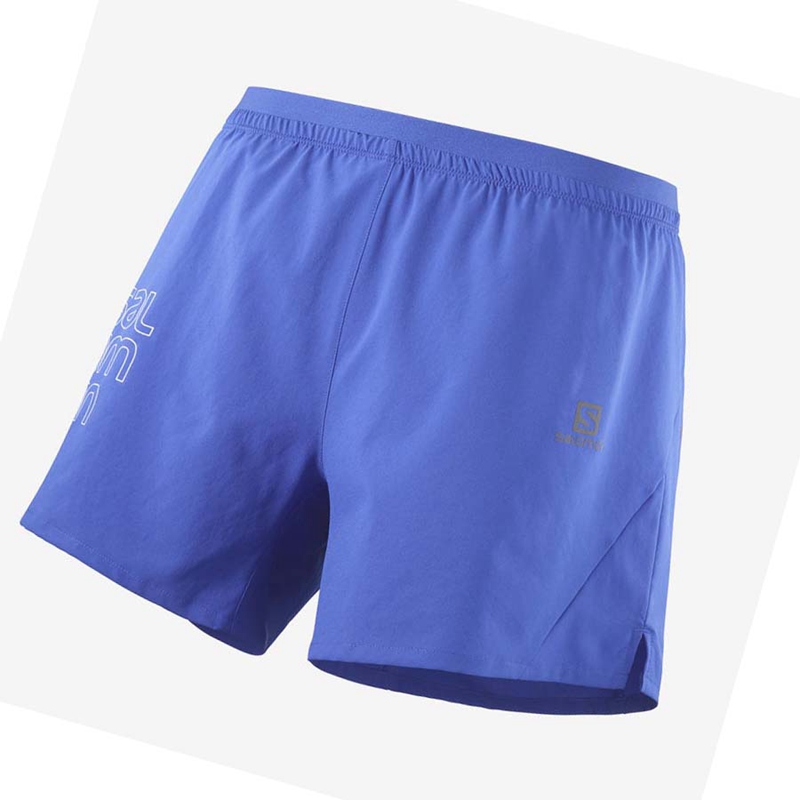 Salomon CROSS 5\'\' Shorts Herr Blå | 32854-ZLYF