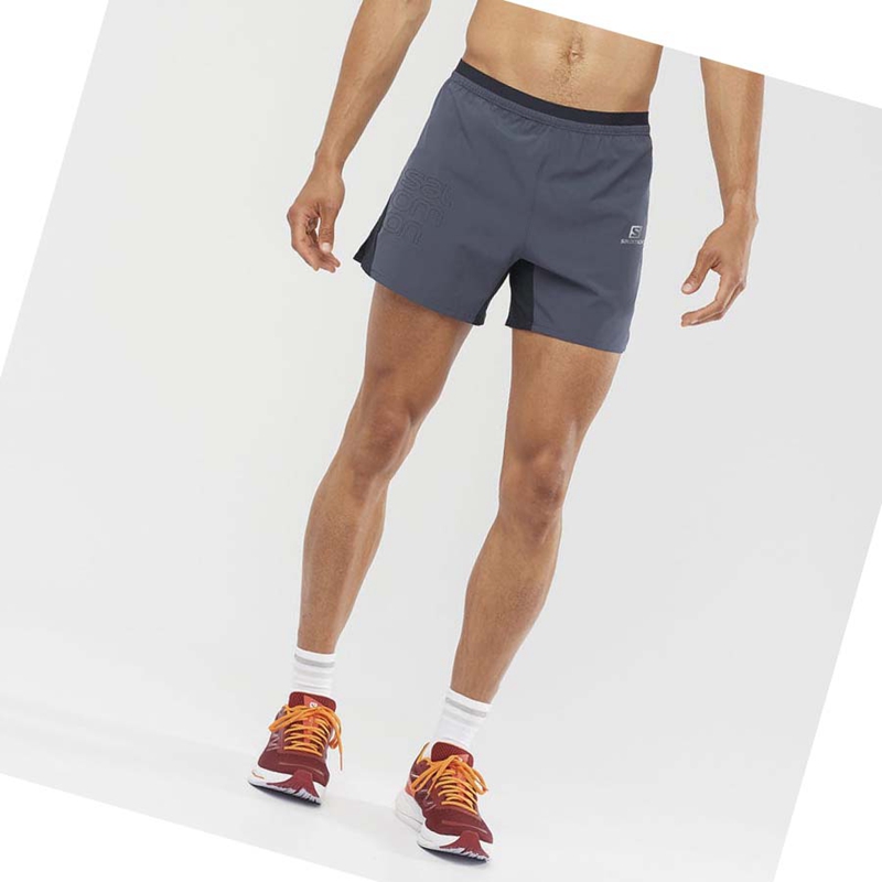 Salomon CROSS 5'' Shorts Herr Grå | 39846-ONDW