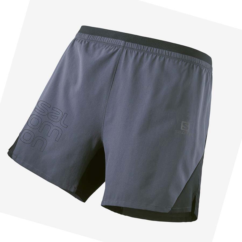 Salomon CROSS 5\'\' Shorts Herr Grå | 39846-ONDW