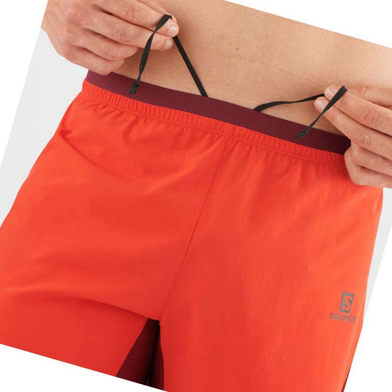 Salomon CROSS 5'' Shorts Herr Orange | 27061-UOYR