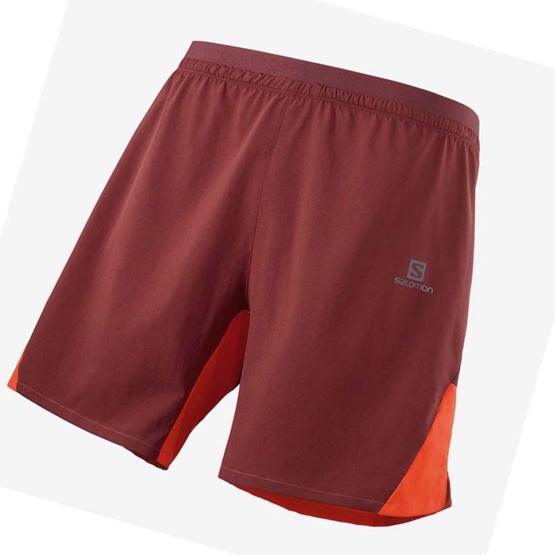 Salomon CROSS 7\'\' NO LINER Shorts Herr Röda | 69728-KVWM