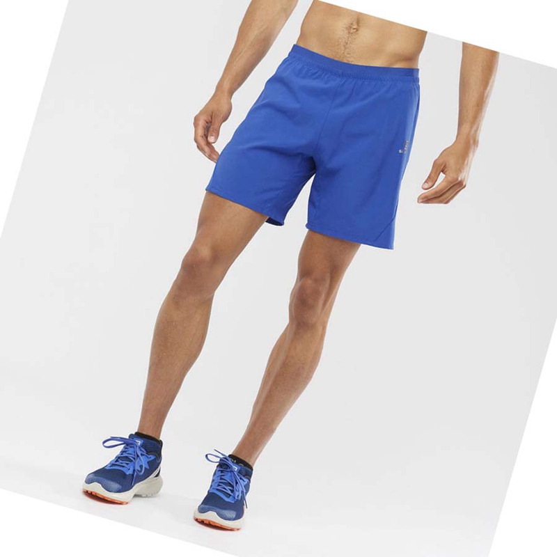 Salomon CROSS 7'' Shorts Herr Blå | 29413-OWQB