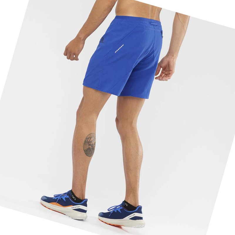 Salomon CROSS 7'' Shorts Herr Blå | 29413-OWQB