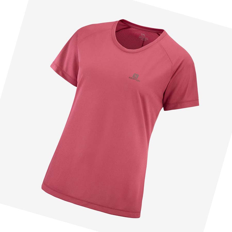 Salomon CROSS REBEL T-shirt Dam Röda | 31894-VFMU