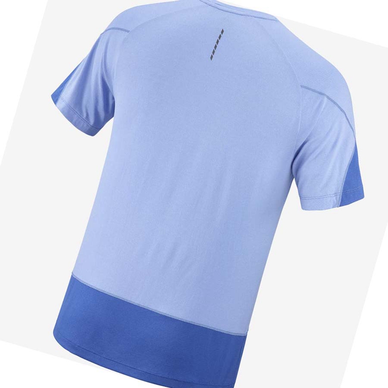 Salomon CROSS RUN GRAPHIC T-shirt Herr Blå | 59674-YPEC