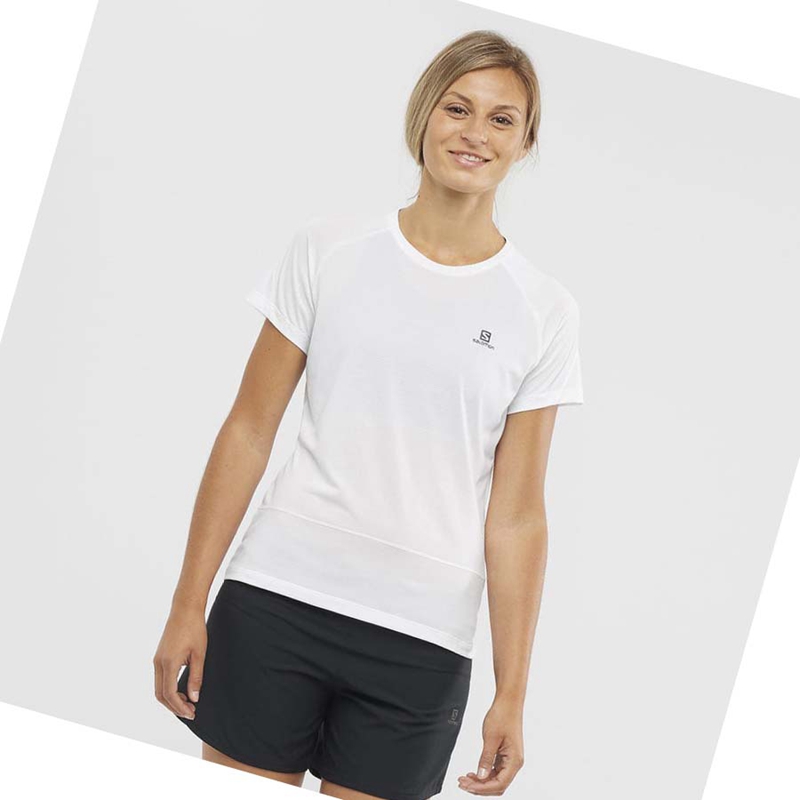 Salomon CROSS RUN T-shirt Dam Vita | 14530-TURY