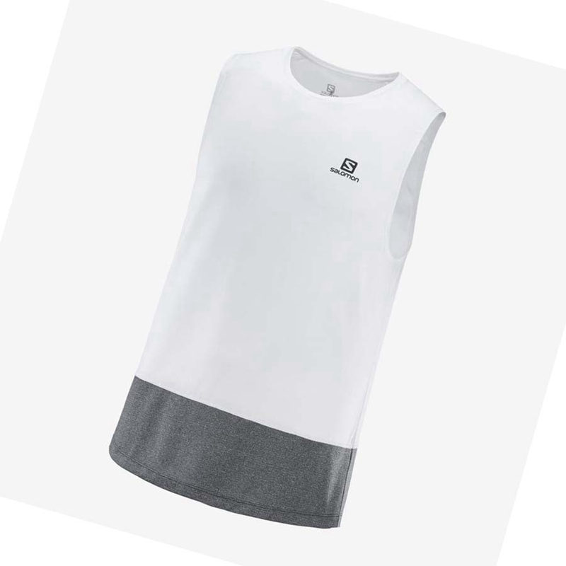 Salomon CROSS RUN T-shirt Herr Vita | 18602-DLZO