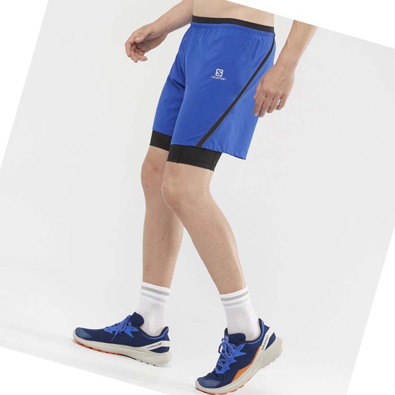 Salomon CROSS TWINN Shorts Herr Blå | 24780-IZNU