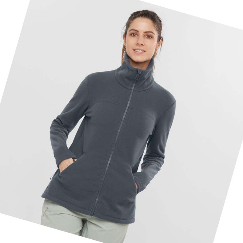 Salomon ESSENTIAL COSY FLEECE Hoodie Dam Svarta | 62983-MICB