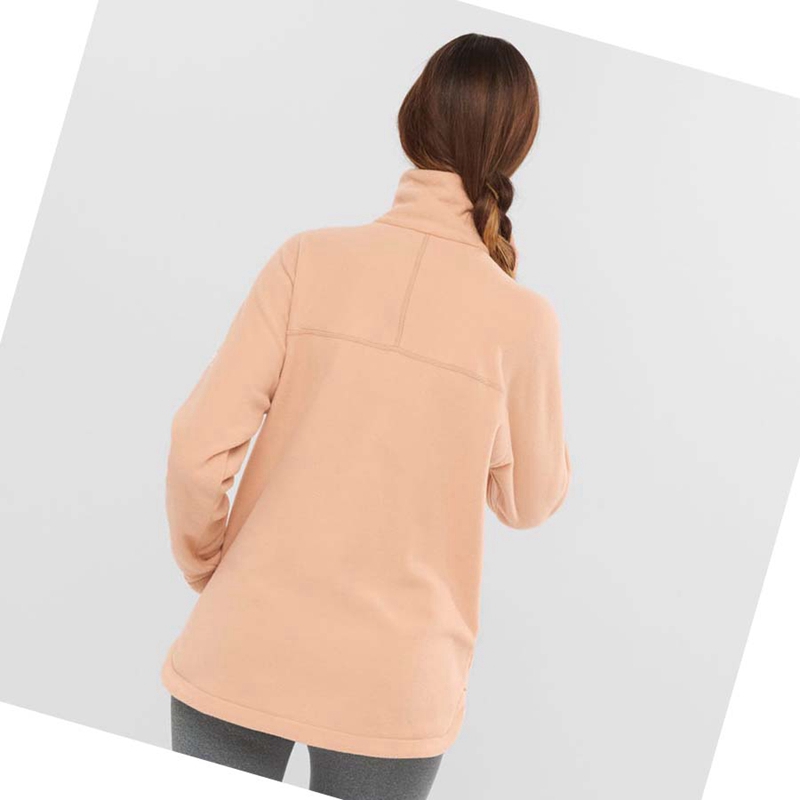 Salomon ESSENTIAL COSY FLEECE Hoodie Dam Rosa | 63720-RTUL