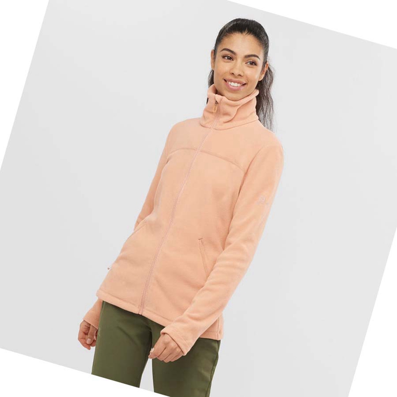 Salomon ESSENTIAL COSY FLEECE Hoodie Dam Rosa | 93716-YMZK