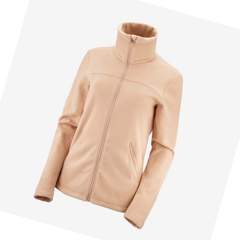 Salomon ESSENTIAL COSY FLEECE Hoodie Dam Rosa | 93716-YMZK