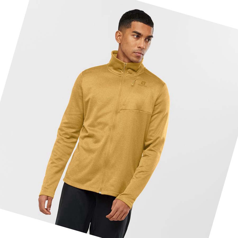 Salomon ESSENTIAL LIGHTWARM HEATHER Hoodie Herr Gula | 18273-TFJC