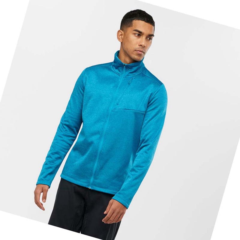 Salomon ESSENTIAL LIGHTWARM HEATHER Hoodie Herr Blå | 51746-RPFZ