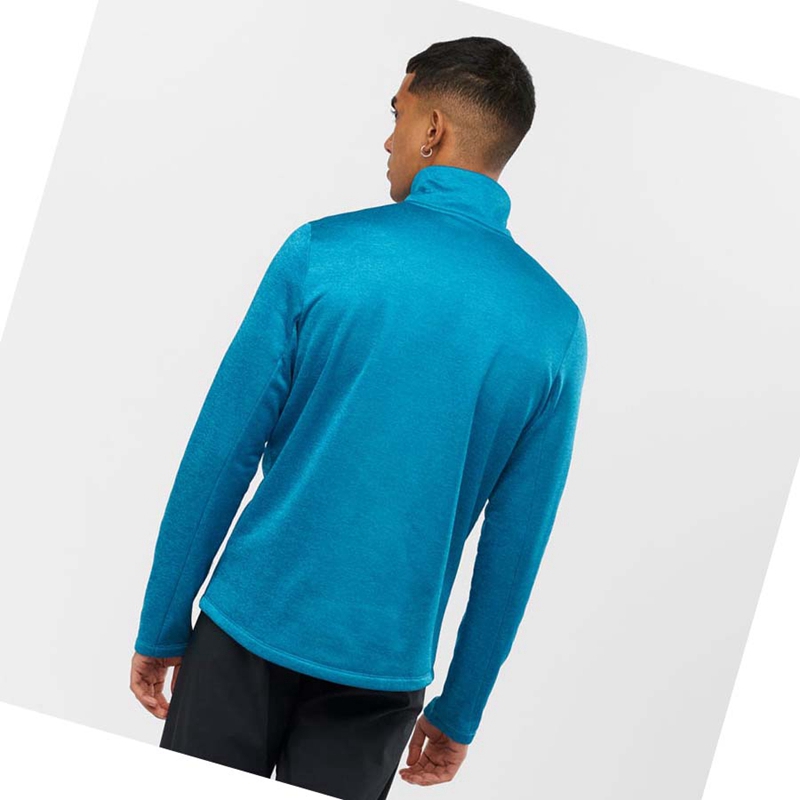 Salomon ESSENTIAL LIGHTWARM HEATHER Hoodie Herr Blå | 51746-RPFZ