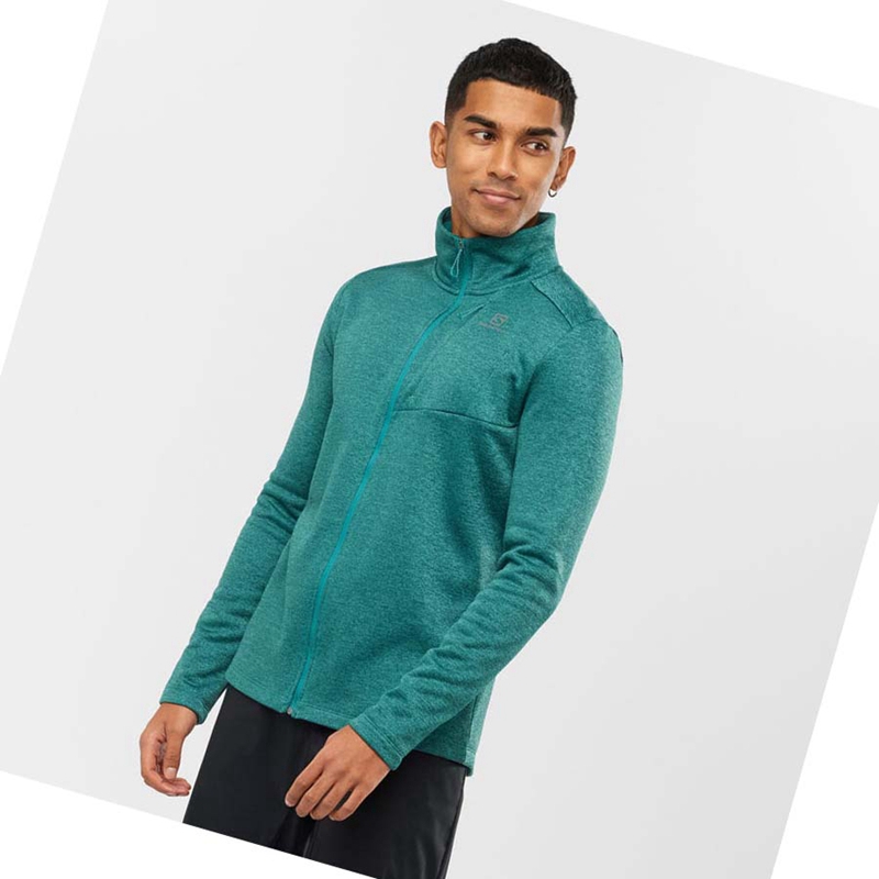 Salomon ESSENTIAL LIGHTWARM HEATHER Hoodie Herr Gröna | 53418-IYOZ