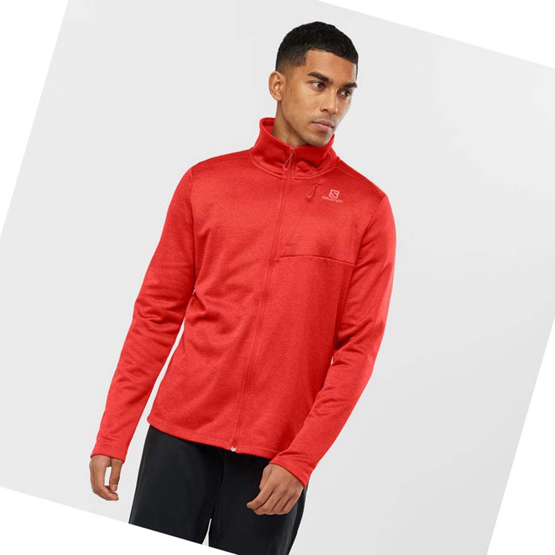 Salomon ESSENTIAL LIGHTWARM HEATHER Hoodie Herr Röda | 94350-XBEC