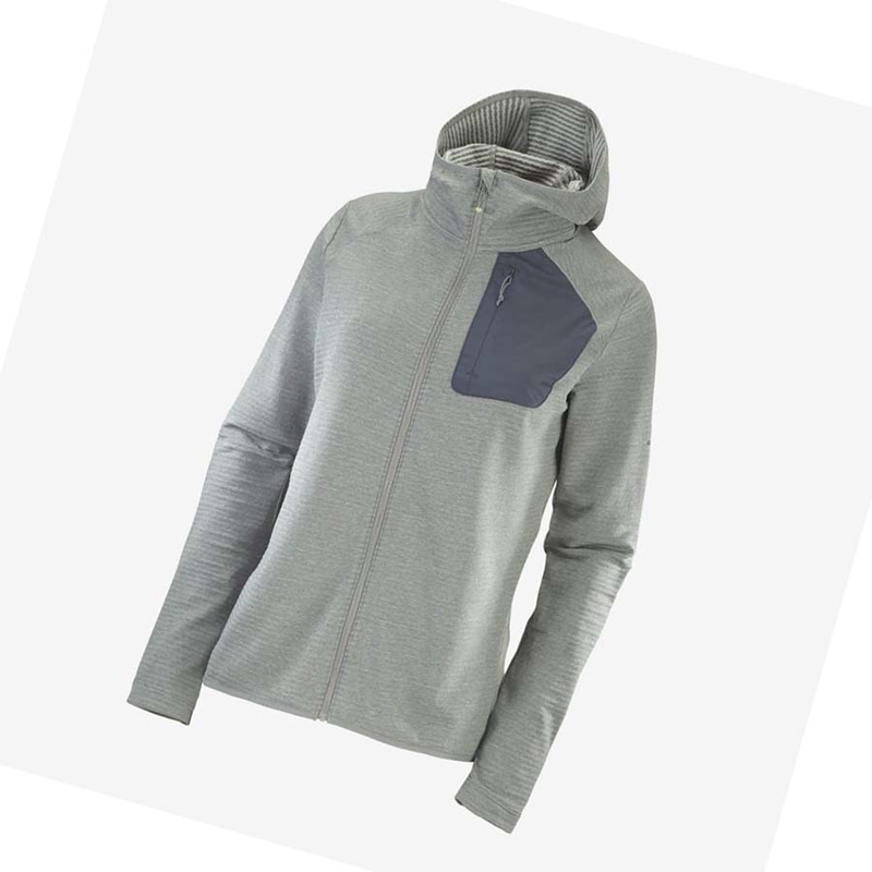 Salomon ESSENTIAL LIGHTWARM HOODED Hoodie Dam Gröna | 05926-LBOZ