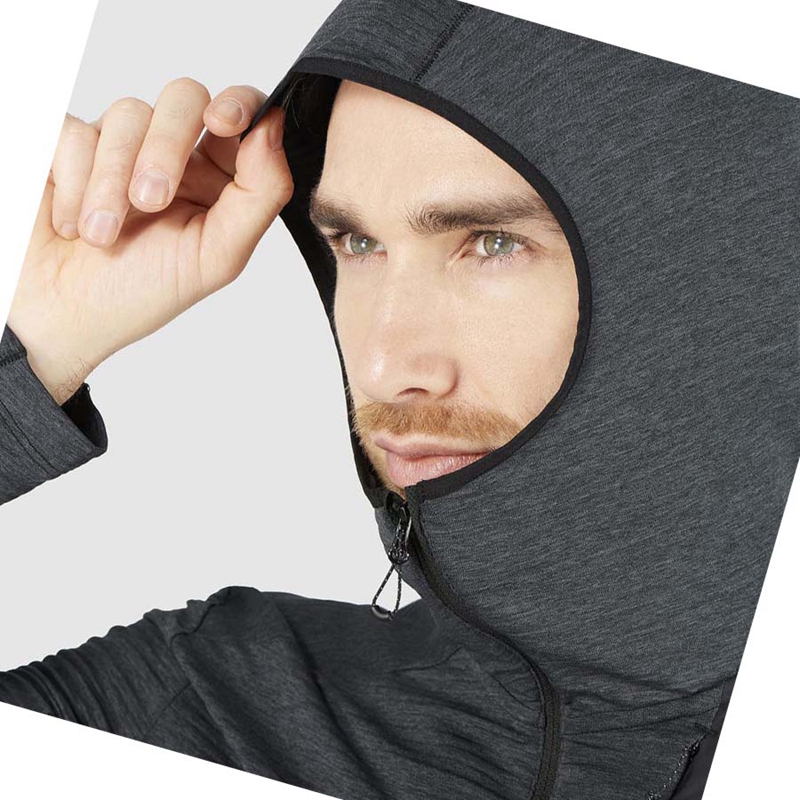 Salomon ESSENTIAL LIGHTWARM HOODED Hoodie Herr Svarta | 26094-XJDS