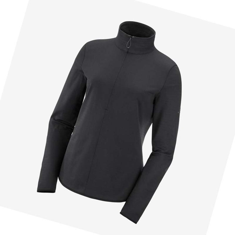 Salomon ESSENTIAL LIGHTWARM Hoodie Dam Svarta | 04985-VPRX