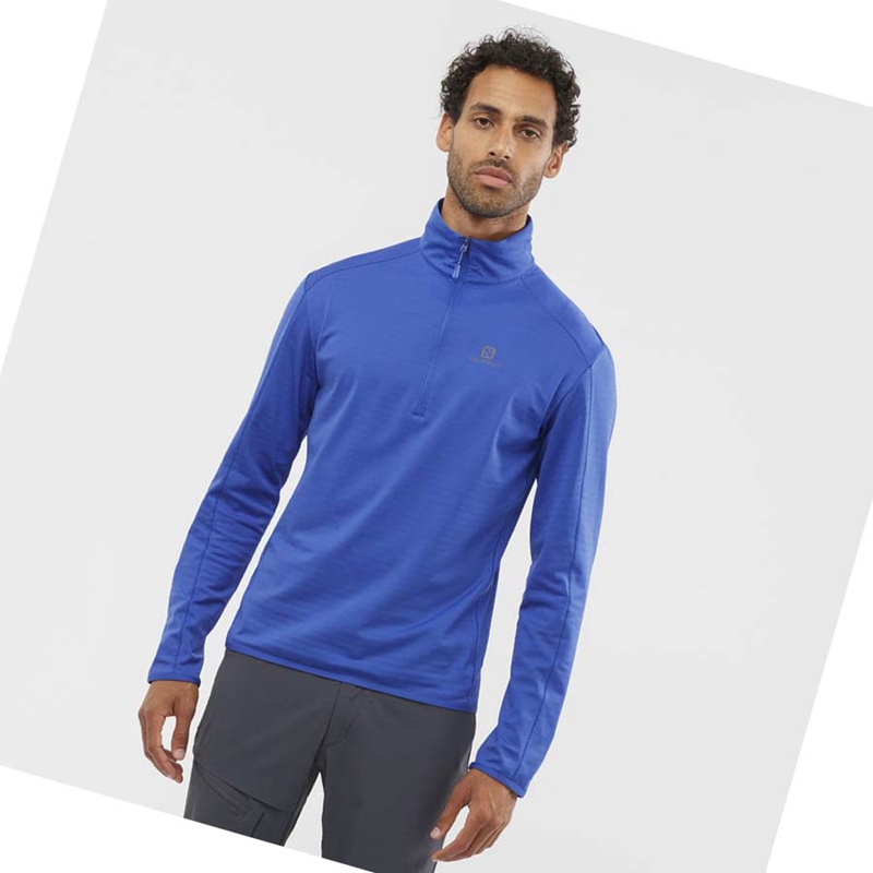 Salomon ESSENTIAL LIGHTWARM Hoodie Herr Blå | 85940-THFM