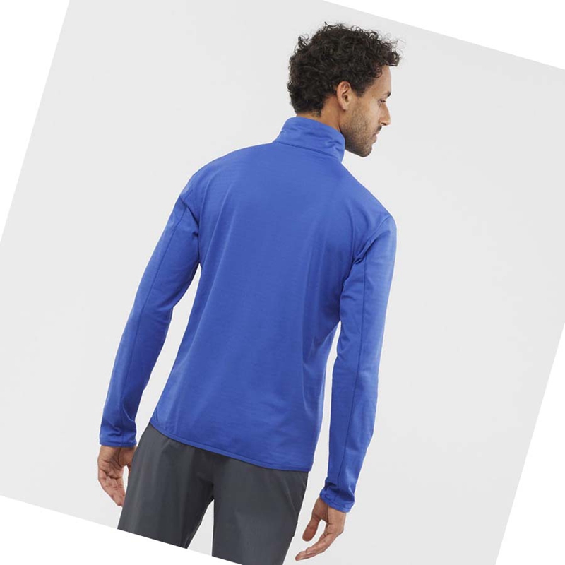 Salomon ESSENTIAL LIGHTWARM Hoodie Herr Blå | 85940-THFM