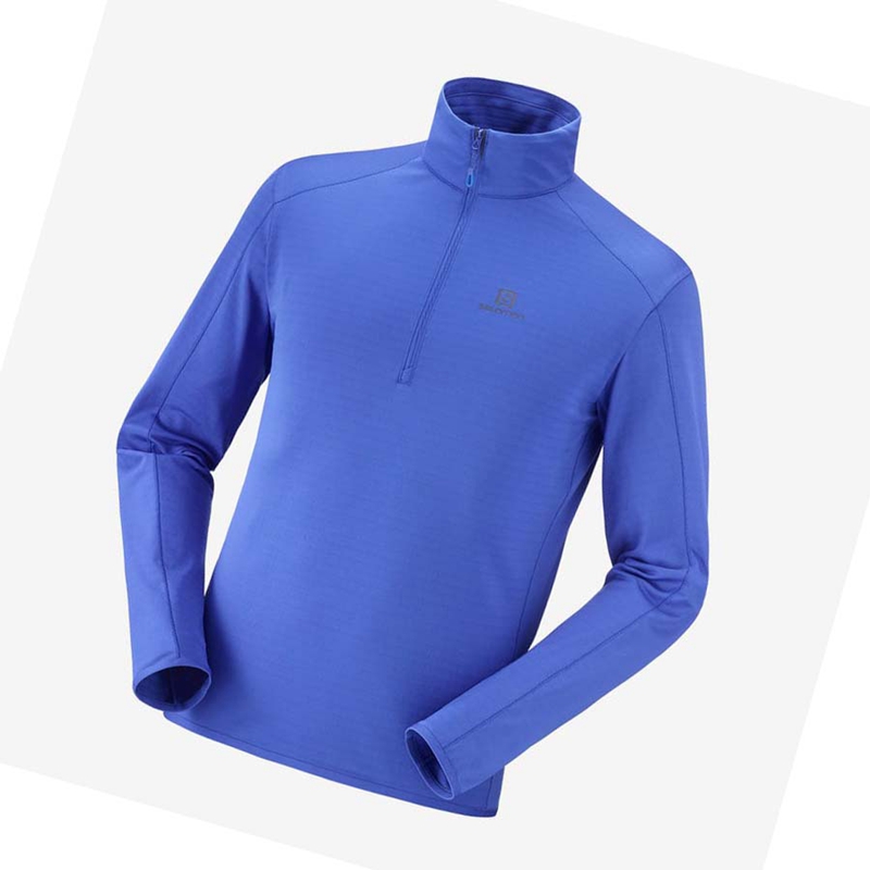 Salomon ESSENTIAL LIGHTWARM Hoodie Herr Blå | 85940-THFM