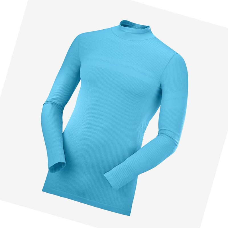 Salomon ESSENTIAL SEAMLESS T-shirt Herr Blå | 93841-IZFK