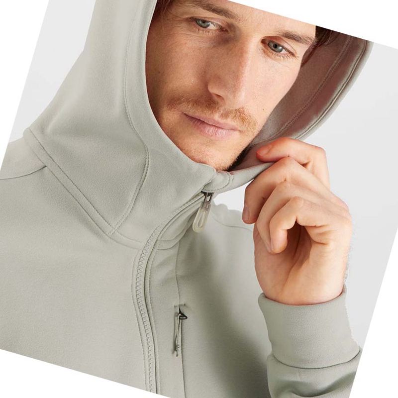 Salomon ESSENTIAL WARM FLEECE Hoodie Herr Beige | 56340-VBRS