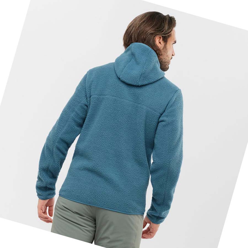 Salomon ESSENTIAL WARM TEDDY Hoodie Herr Blå | 35284-HDVU