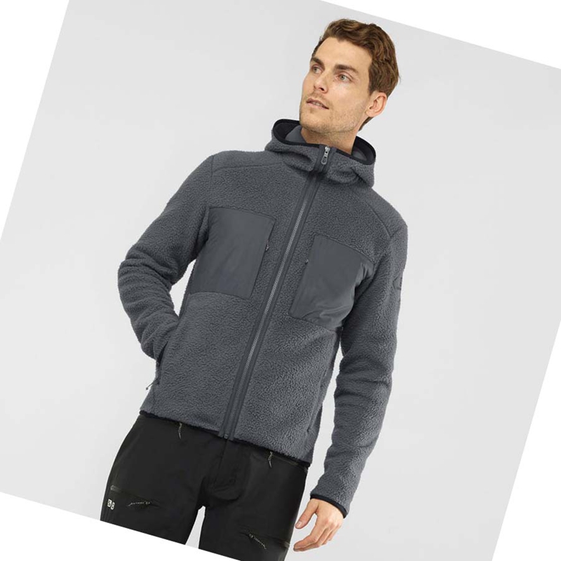 Salomon ESSENTIAL WARM TEDDY Hoodie Herr Grå | 65837-UYNB