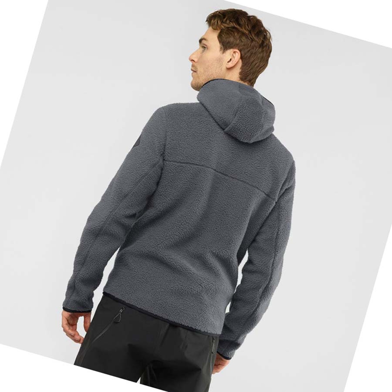 Salomon ESSENTIAL WARM TEDDY Hoodie Herr Grå | 65837-UYNB