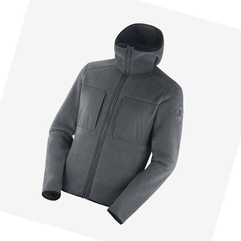 Salomon ESSENTIAL WARM TEDDY Hoodie Herr Grå | 65837-UYNB