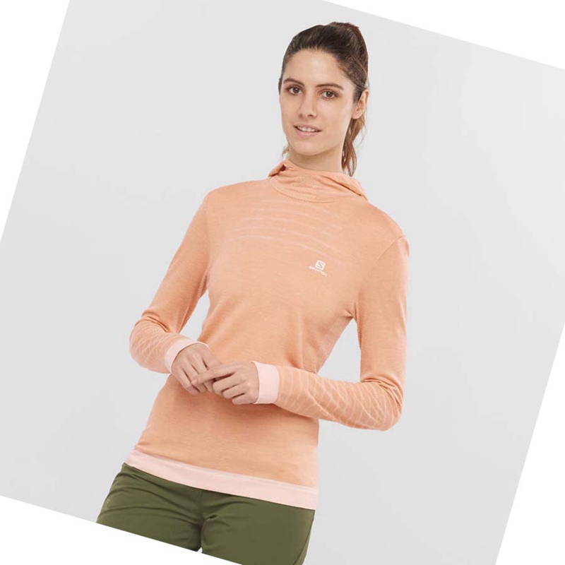 Salomon ESSENTIAL WOOL T-shirt Dam Beige | 61207-XPBQ