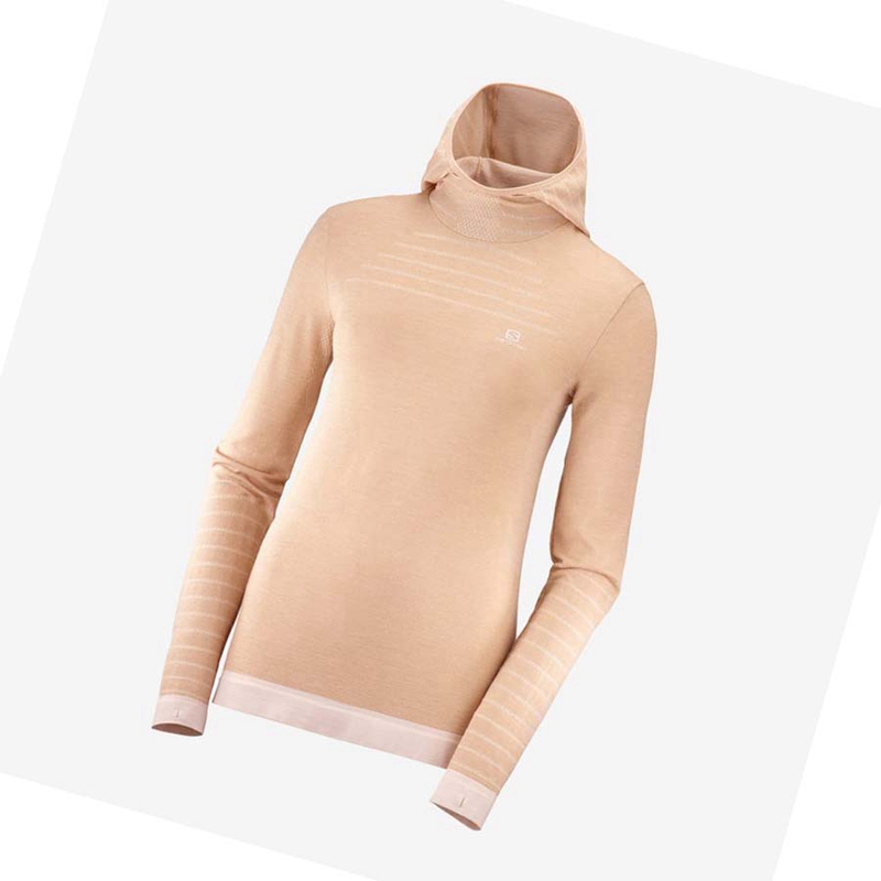 Salomon ESSENTIAL WOOL T-shirt Dam Beige | 61207-XPBQ